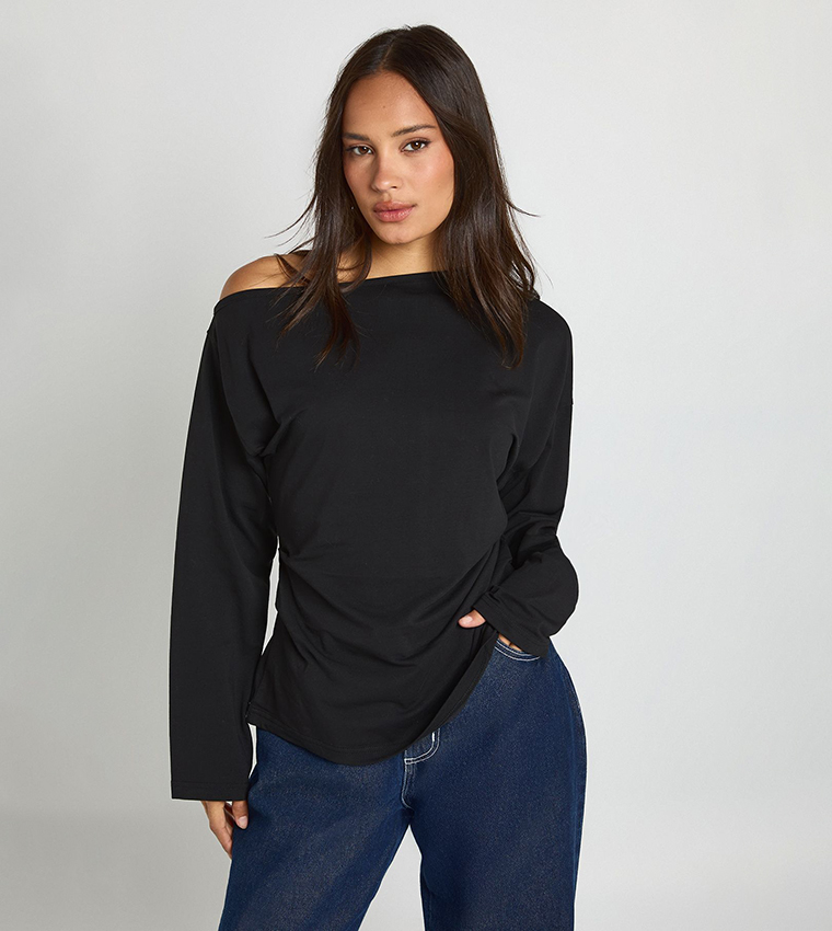 Cinched Waist Long Sleeves Top