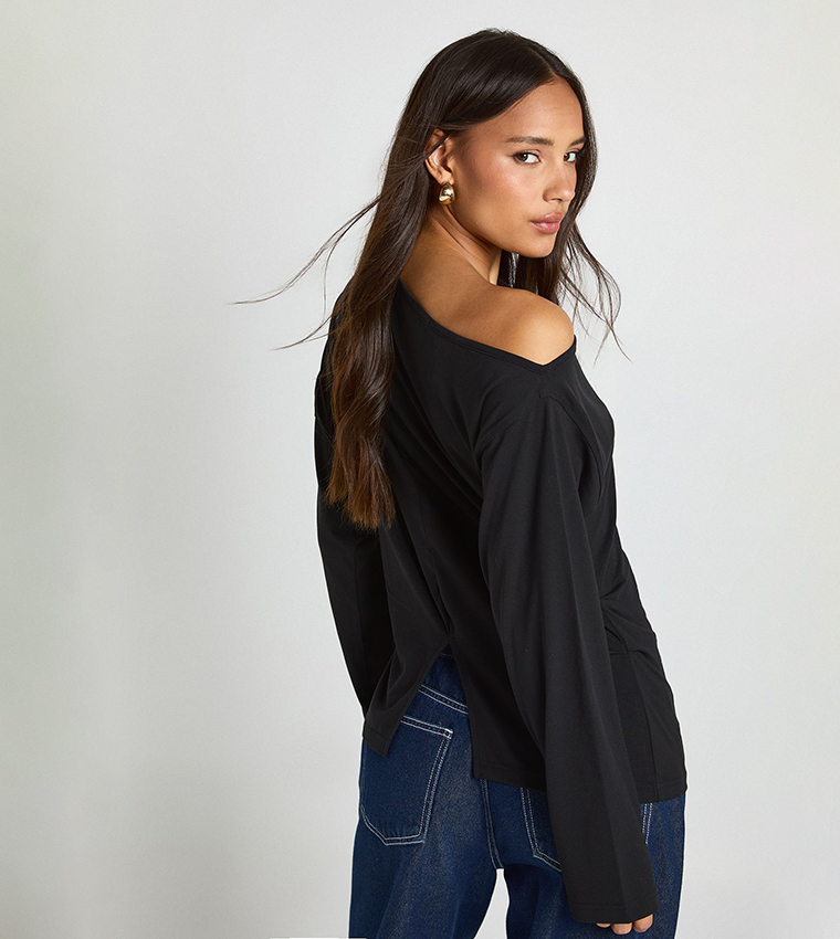 Cinched Waist Long Sleeves Top