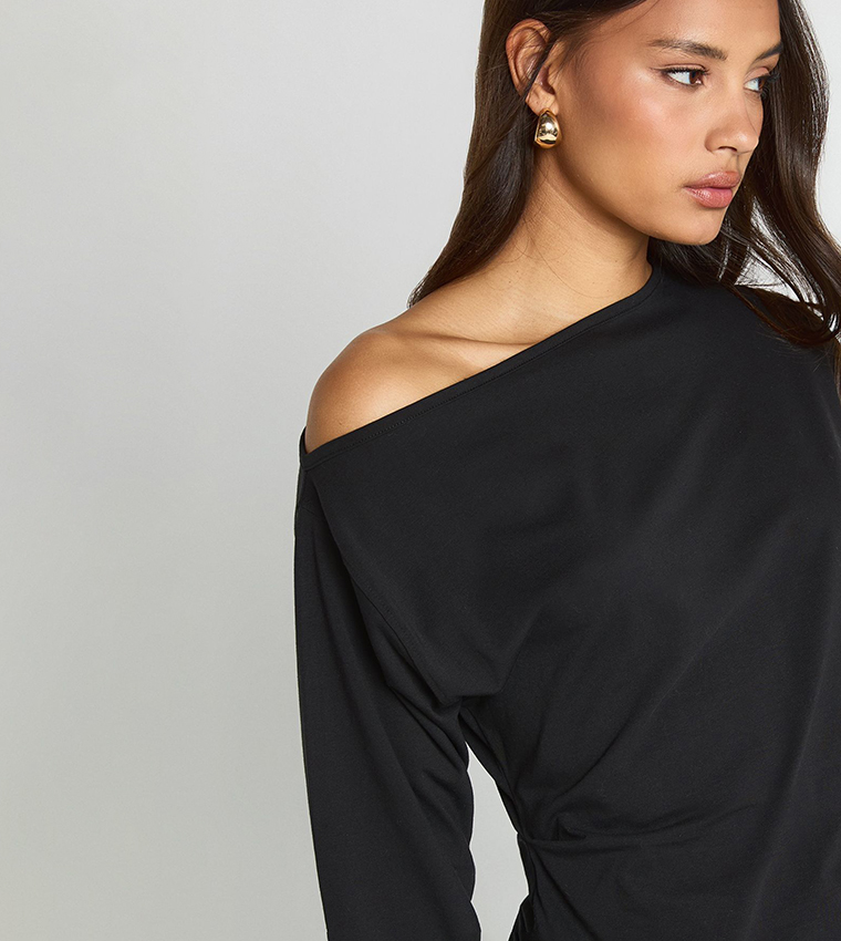 Cinched Waist Long Sleeves Top