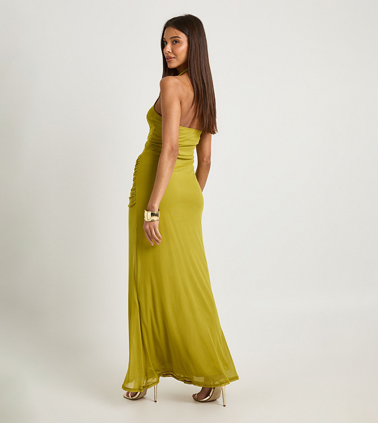 فستان ماكسي لف بياقة هالتر