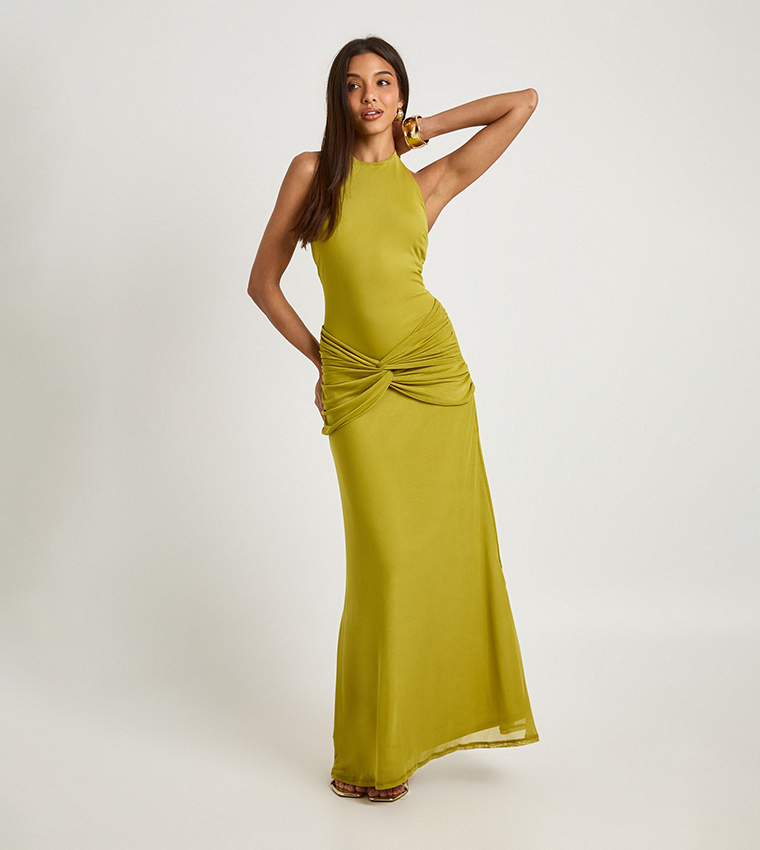 فستان ماكسي لف بياقة هالتر