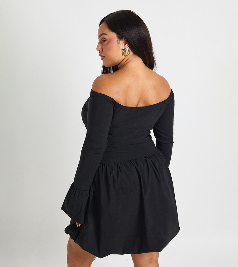 فستان ميني كم فلير للمقاسات الكبيرة 