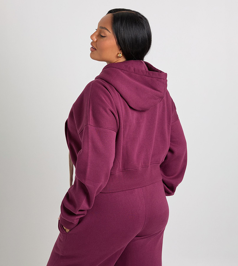 Curve Contrast Drawstring Boxy Crop Jacket