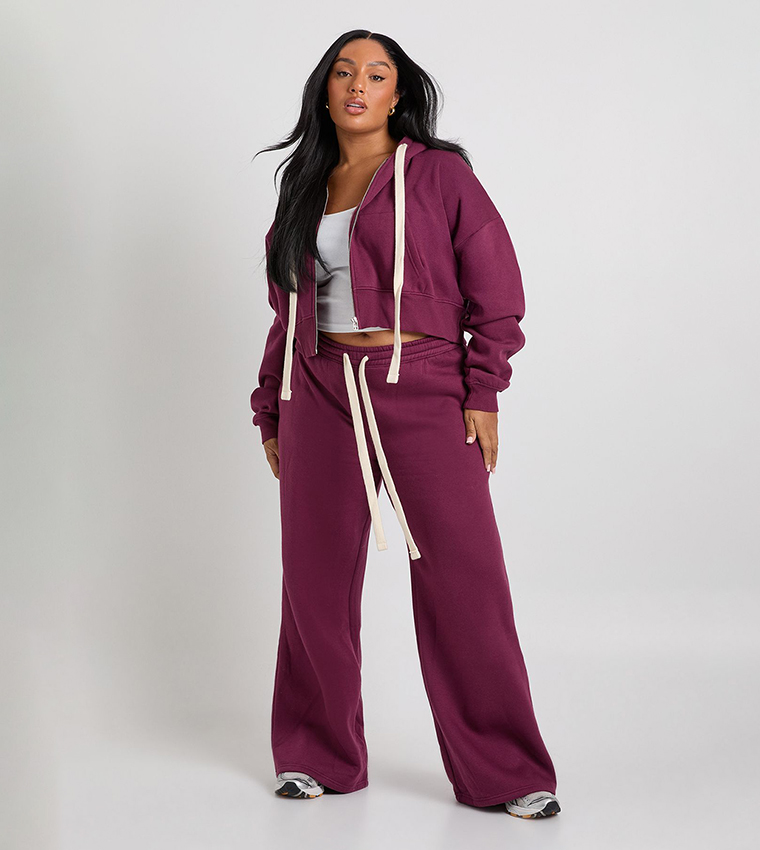 Curve Contrast Drawstring Boxy Crop Jacket