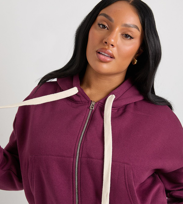 Curve Contrast Drawstring Boxy Crop Jacket
