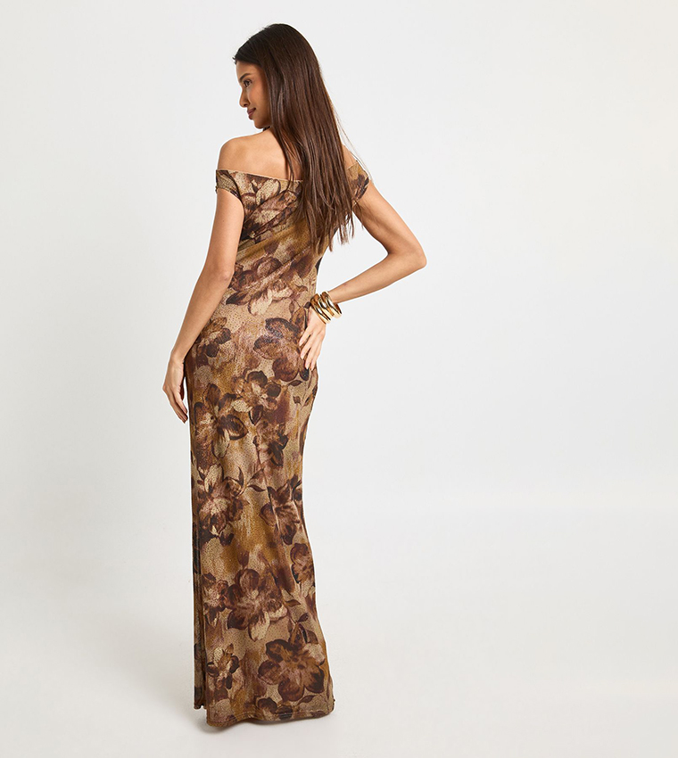 فستان ماكسي ترتر بطبعة 