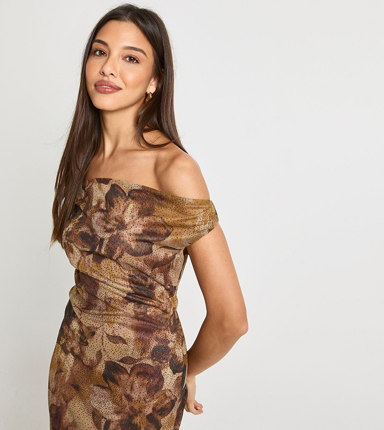 فستان ماكسي ترتر بطبعة 