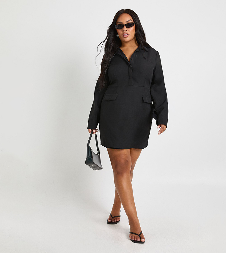 Curve Woven Wrap Shirt Dress