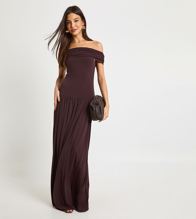 Bardot Dropped Waist Maxi Dress