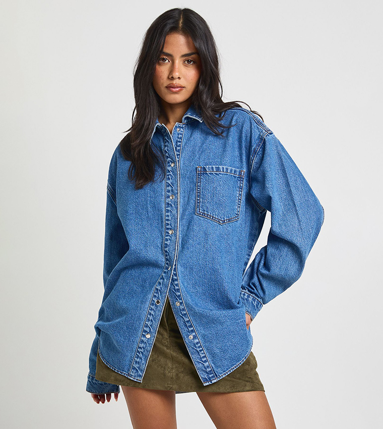 Washed Oversized Denim Shirt