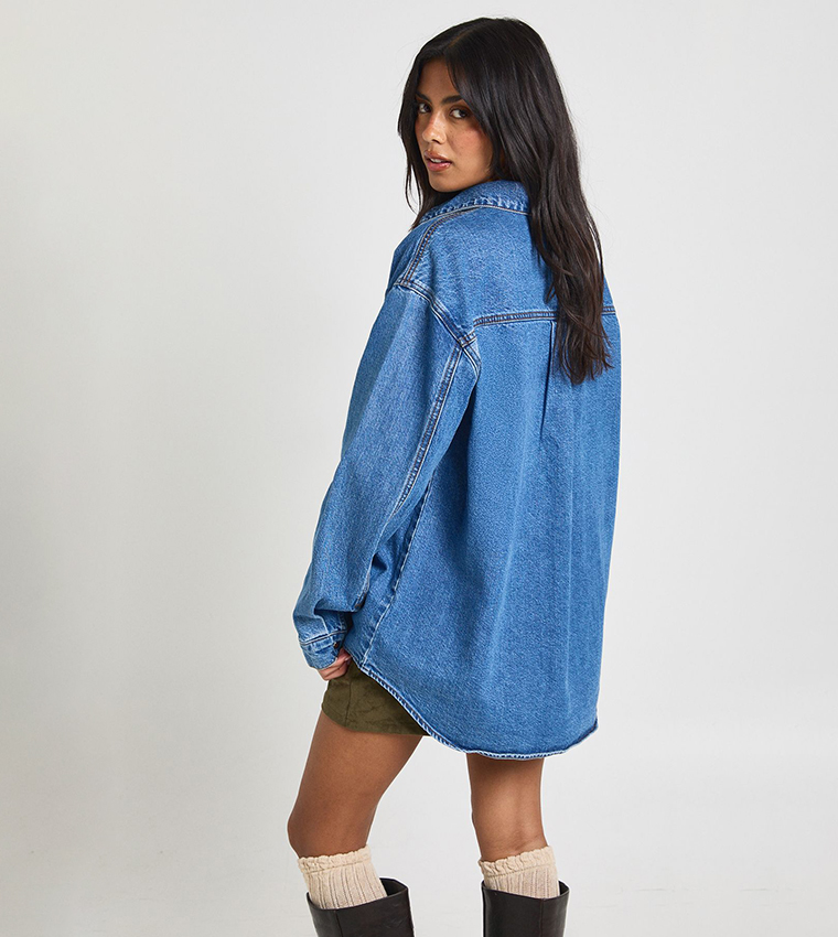 Washed Oversized Denim Shirt