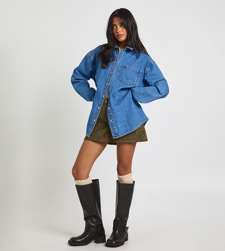 Washed Oversized Denim Shirt