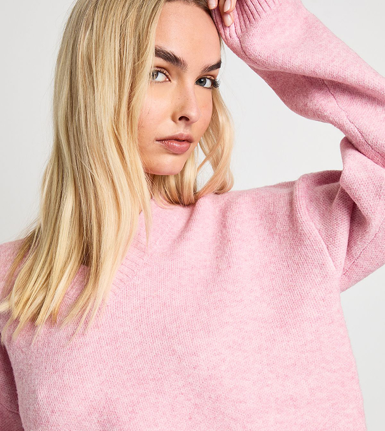 V-Neck Oversized Knitted Sweater