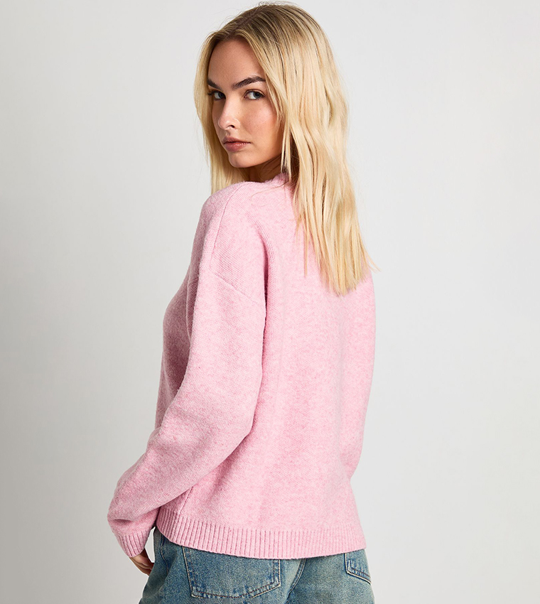 V-Neck Oversized Knitted Sweater