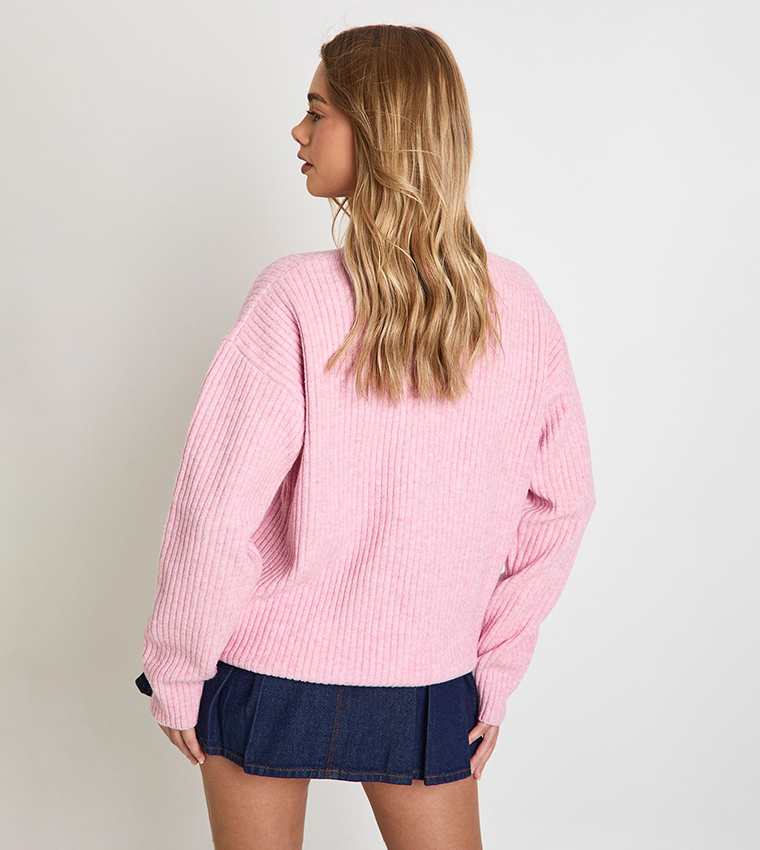Chunky Ribbed Knit Oversized Cardigan