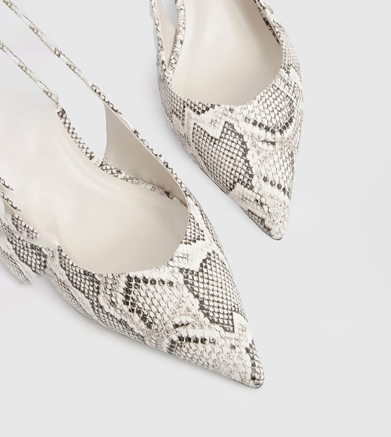 Wide Fit Slingback Flared Heel Pumps