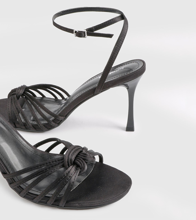 صندل بكعب ستيليتو قصير ساتان 