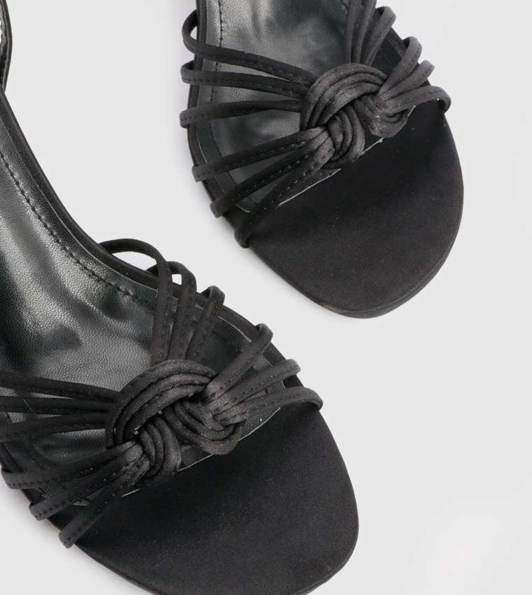 صندل بكعب ستيليتو قصير ساتان 