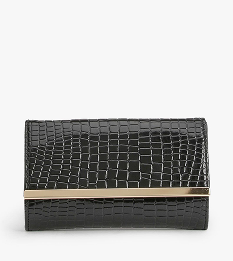 Croc Fold Over Clutch Bag