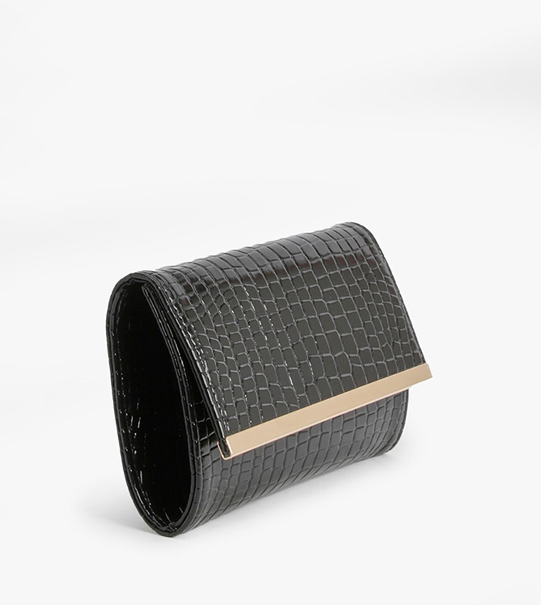 Croc Fold Over Clutch Bag