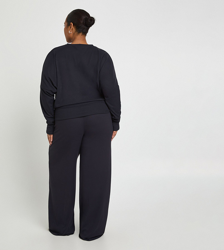 Curve Super Soft Batwing Long Sleeves Top and Trouser Set