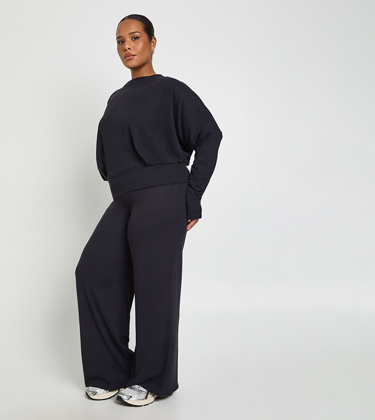Curve Super Soft Batwing Long Sleeves Top and Trouser Set
