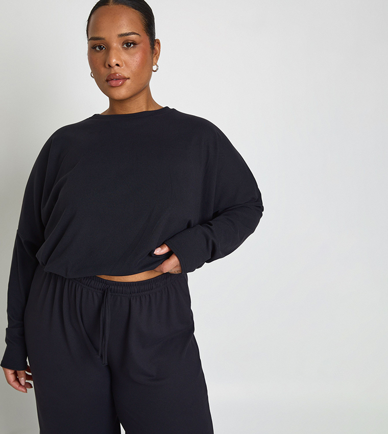 Curve Super Soft Batwing Long Sleeves Top and Trouser Set