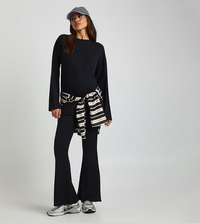 Maternity Split Side Oversized Long Sleeves Co-Ord Set