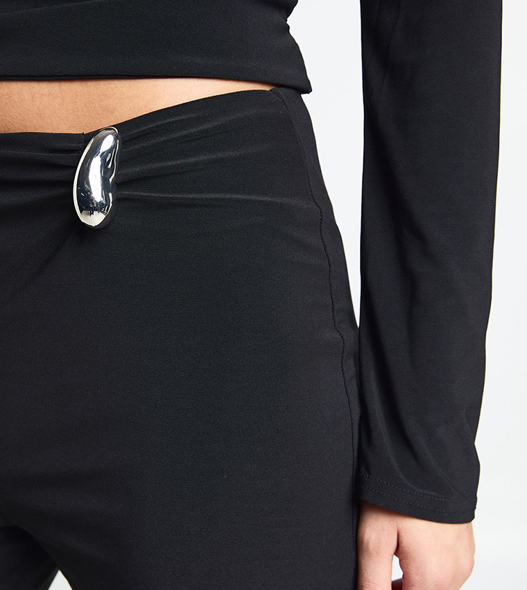 بنطلون فلير بطبقة مزدوجة 