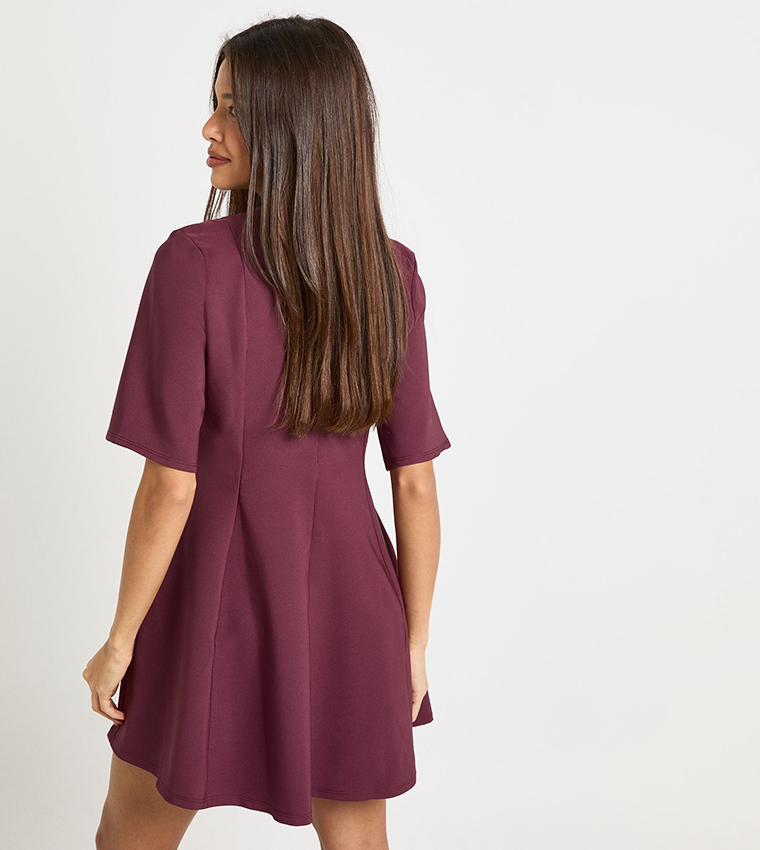 floral ruched flare dress Flare Hem Halter Mini Dress – Oasis Outback main image 1