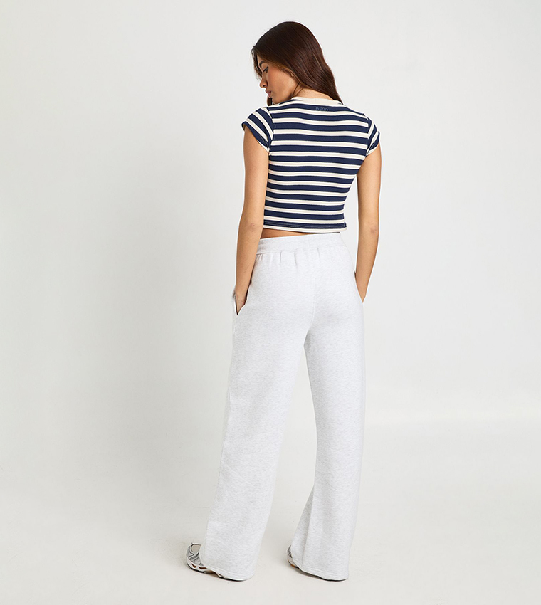 Ribbed Waistband Straight Fit Sweatpants