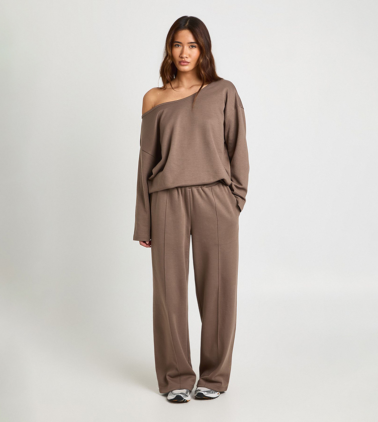 Interlock Off Shoulder Sweatshirt