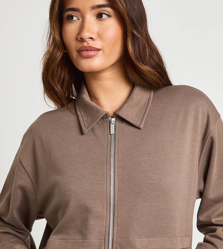 جاكيت بومبر بسحاب وجيب كارغو 