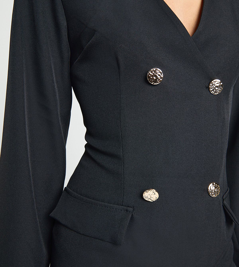 Tailored Long Sleeves Mini Blazer Dress