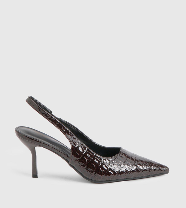 Croc Stiletto Slingback Pumps