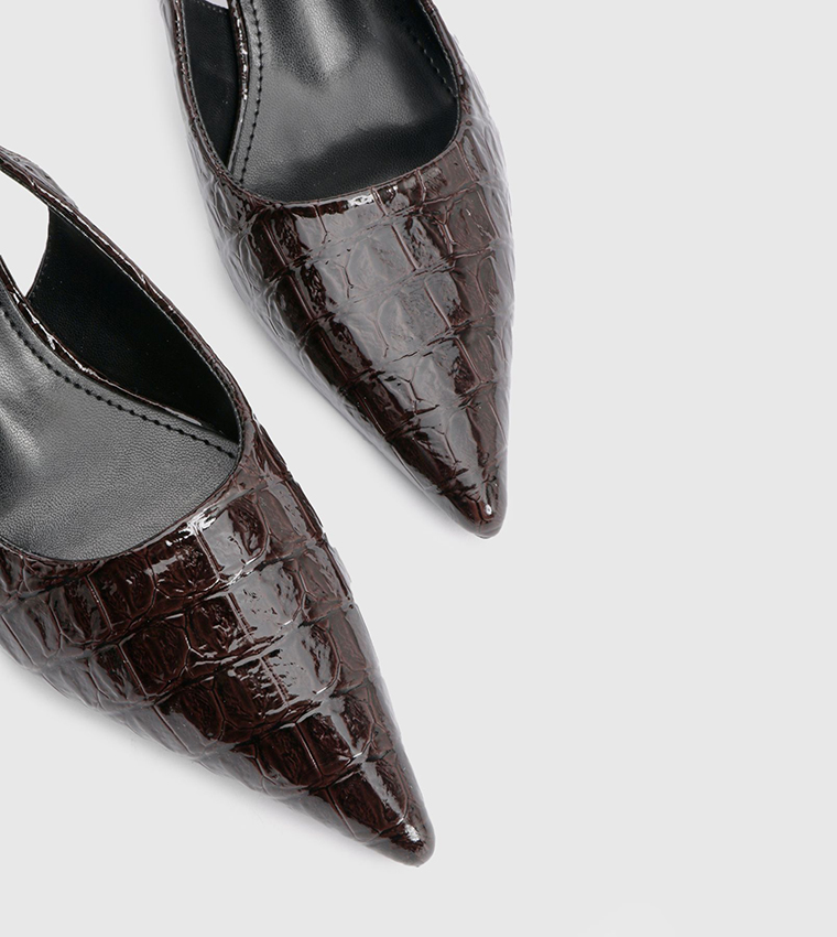 Croc Stiletto Slingback Pumps