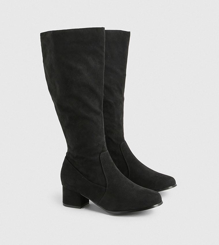 Wide Fit Faux Suede Knee High Boots