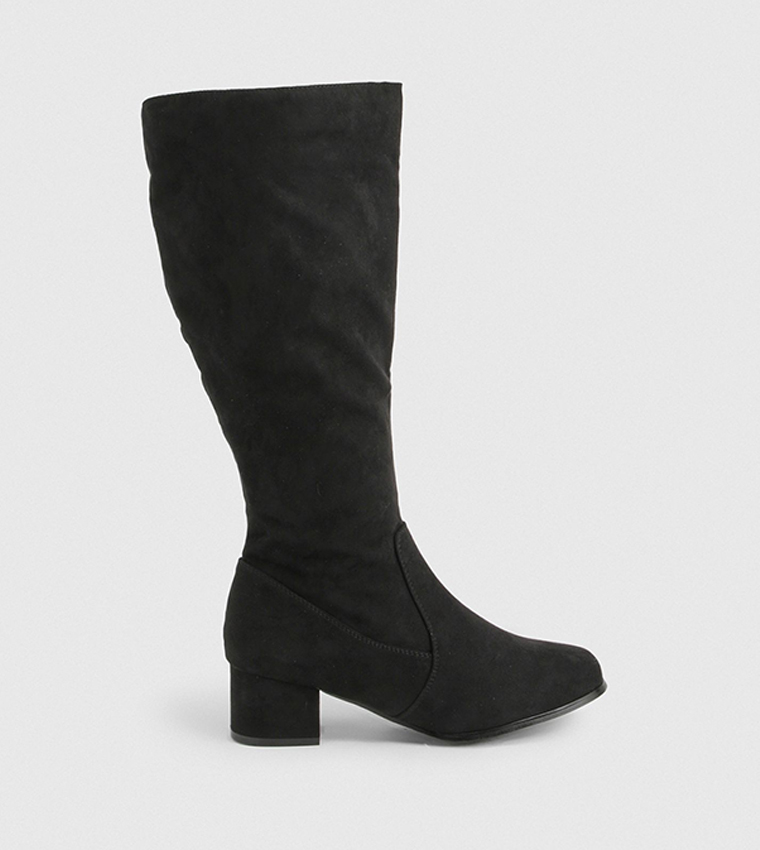 Wide Fit Faux Suede Knee High Boots