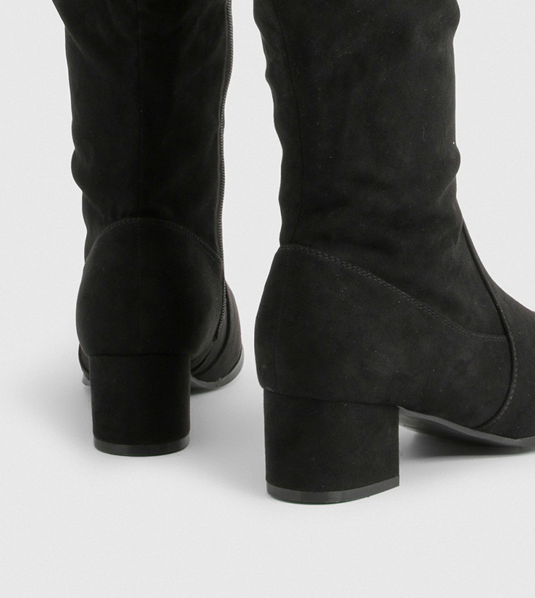 Wide Fit Faux Suede Knee High Boots