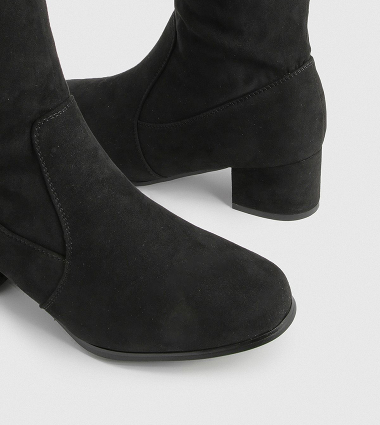 Wide Fit Faux Suede Knee High Boots