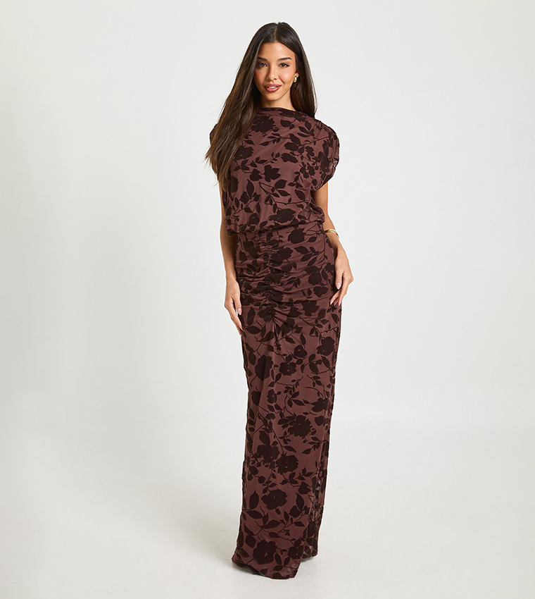 فستان ماكسي ديفوريه بقصة بلوزون