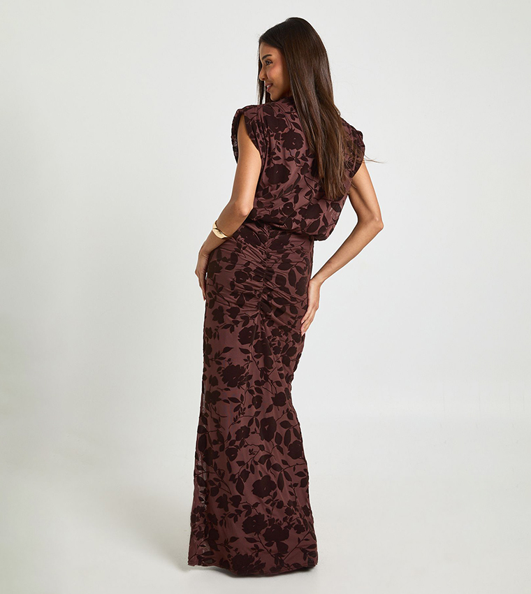 فستان ماكسي ديفوريه بقصة بلوزون