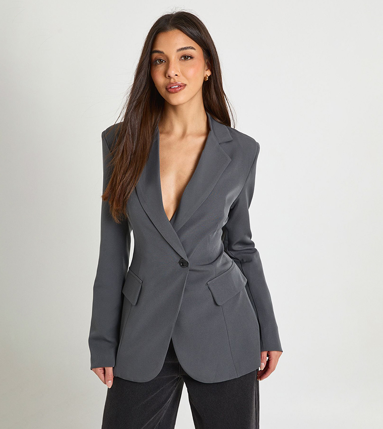 Cinched Waist Tailored Blazer