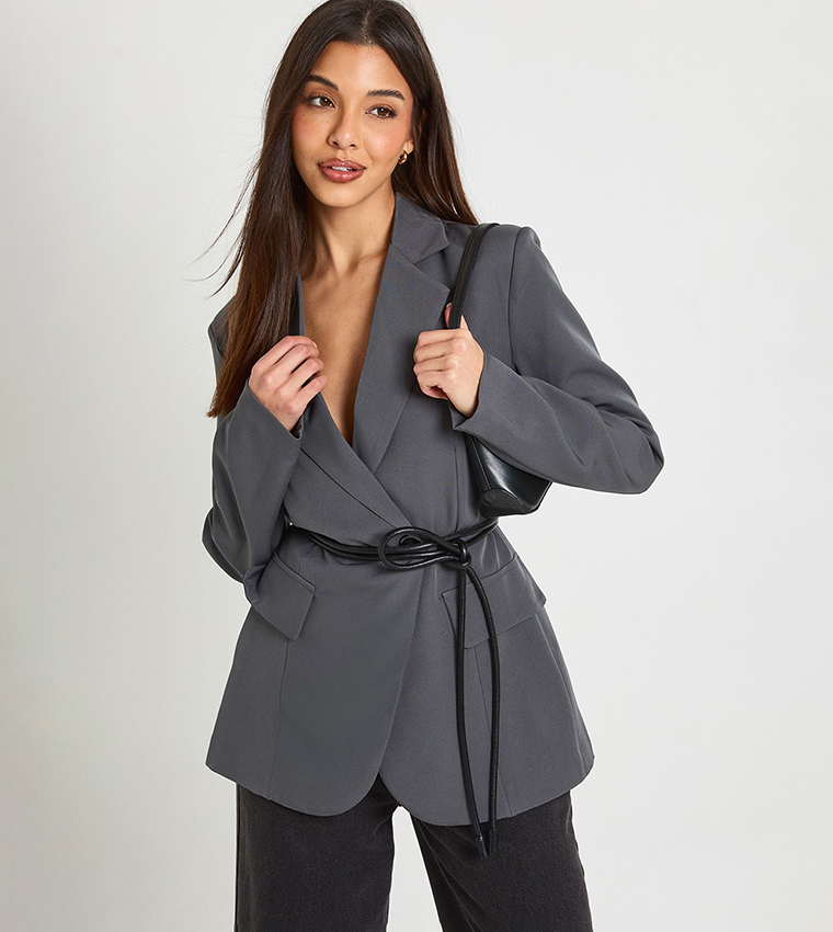 Cinched Waist Tailored Blazer