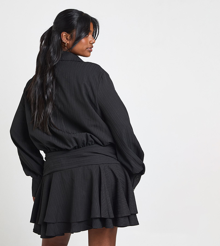 فستان ميني بكشكش للمقاسات الكبيرة