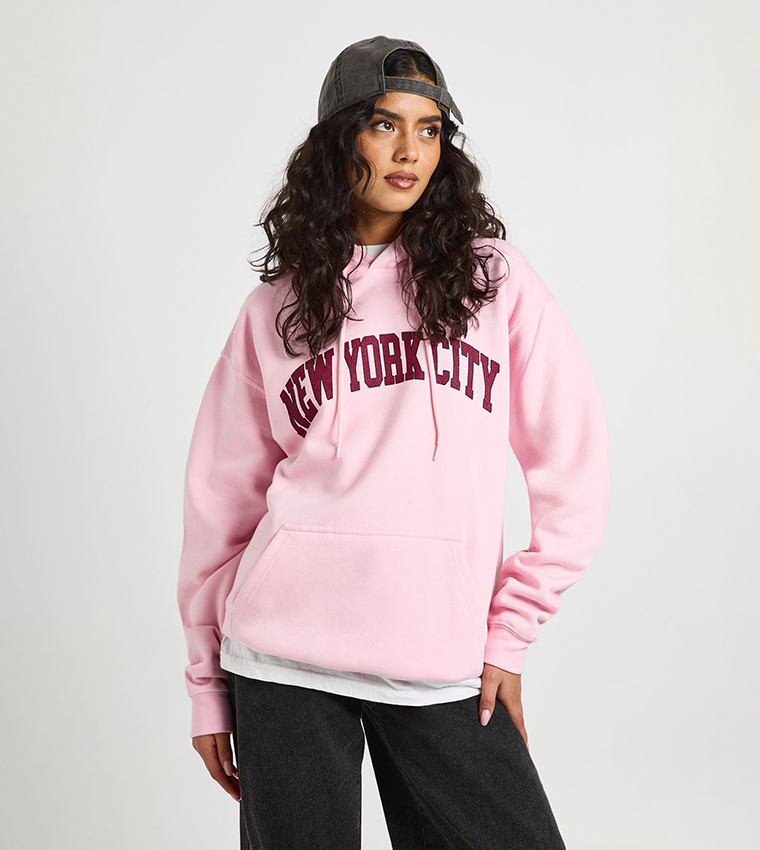New York Printed Oversized Hoodie