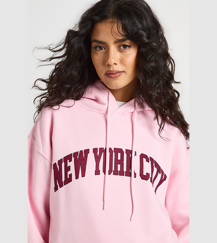 New York Printed Oversized Hoodie