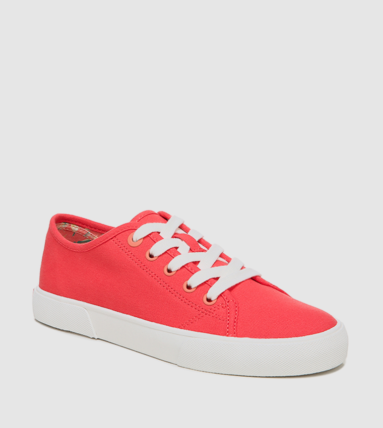 Puma red cheap canvas shoes