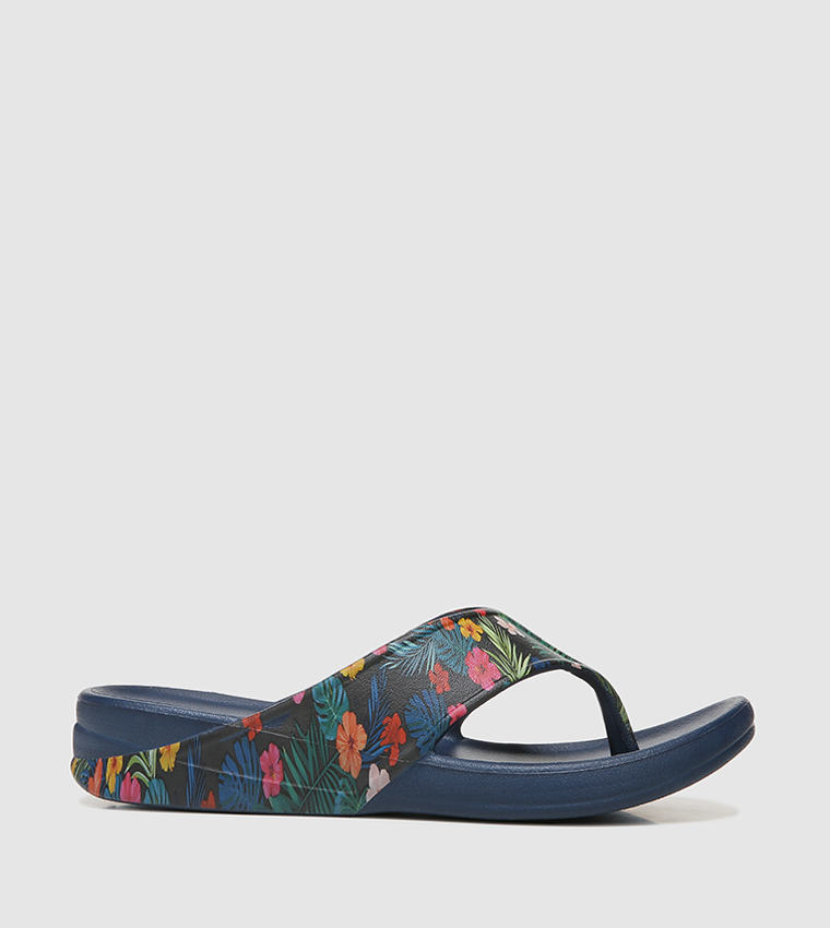 Buy Bzees VILLA PRINT Flip Flops In Blue 6thStreet Qatar