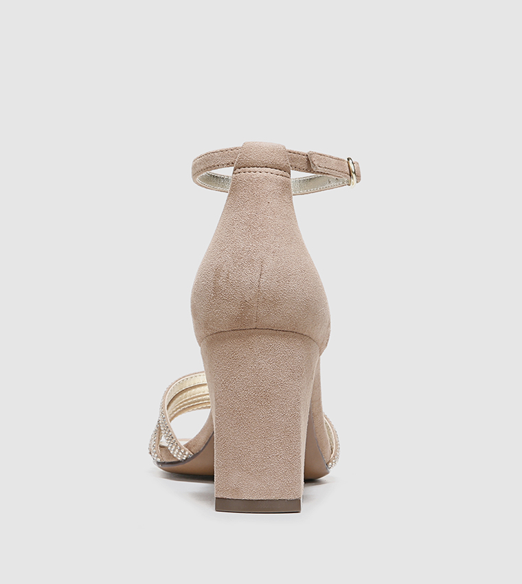 THENA2 Embellished Block Heel Sandals